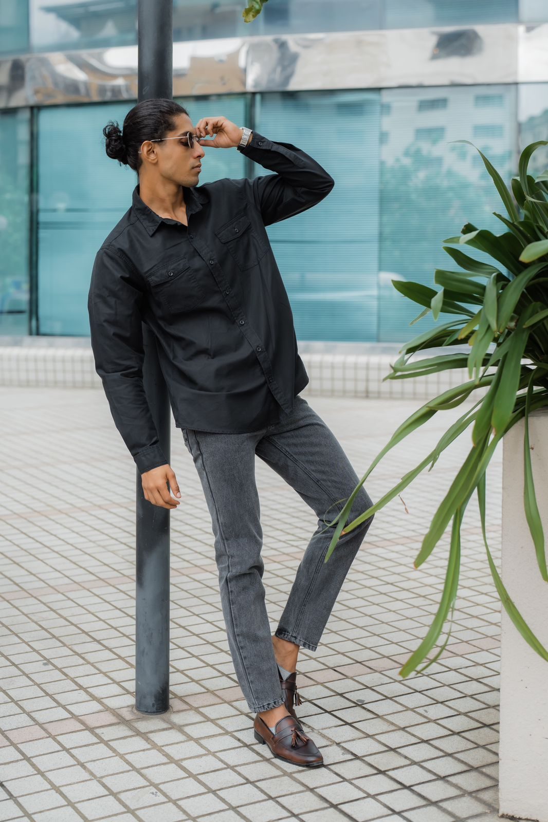 Acid Wash Denim Trouser 4