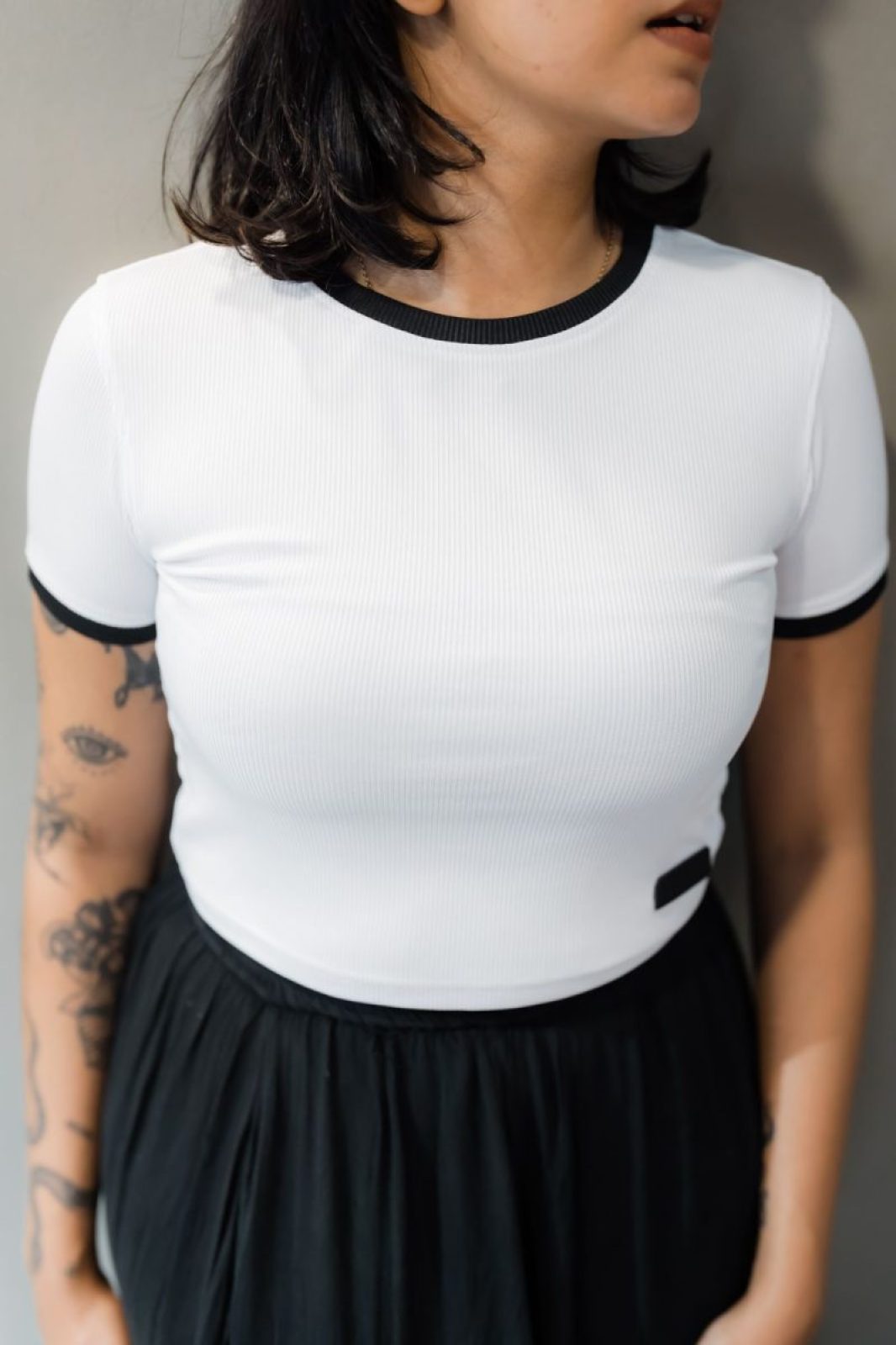 Stylish Collared Crop Top for a chic and modern look.